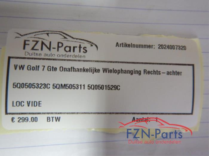 VW Golf 7 GTE Onafhankelijke Wielophanging Rechts-achter