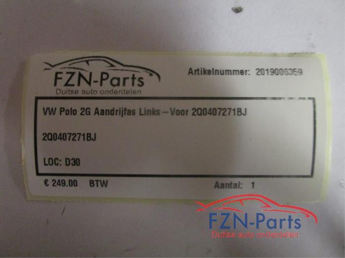 VW Polo 2G Aandrijfas Links - Voor