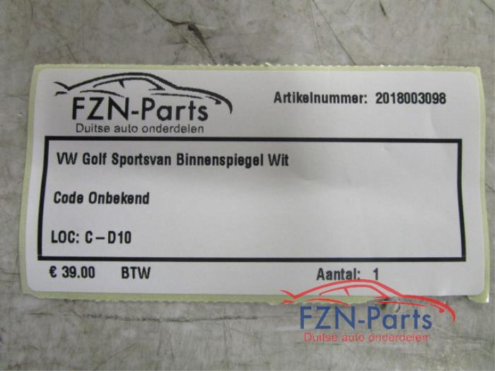 VW Golf Sportsvan Binnenspiegel Wit