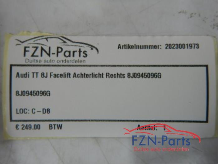 Audi TT 8J Facelift Achterlicht Rechts