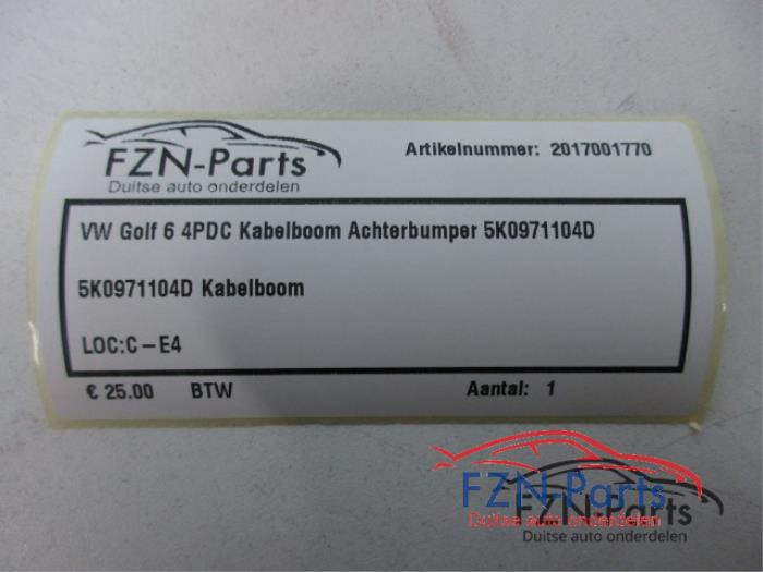 VW Golf 6 4PDC Kabelboom Achterbumper