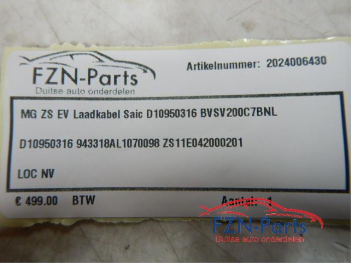 MG ZS EV Laadkabel Saic D