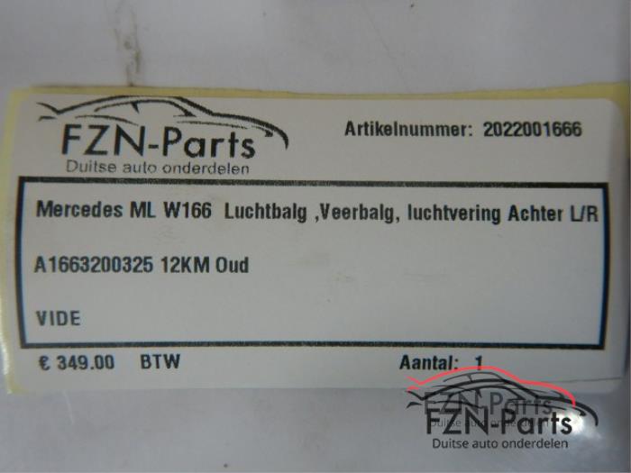 Mercedes-Benz ML W166 Luchtbalg,Veerbalg, Luchtvering Achter L/R