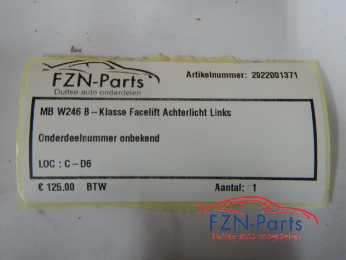 Mercedes-Benz W246 B-Klasse Facelift Achterlicht Links