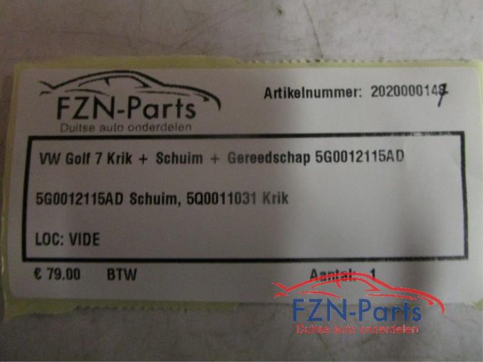 VW Golf 7 Krik + Schuim + Gereedschap