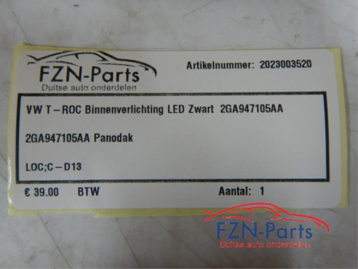 VW T-Roc 2GA Binnenverlichting LED Zwart