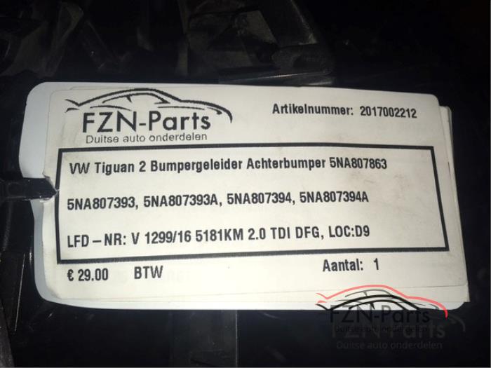 VW Tiguan 2 Bumpergeleider Achterbumper