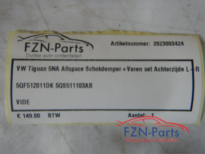 VW Tiguan 5NA Allspace Schokdemper + Veren set Achterzijde L+R