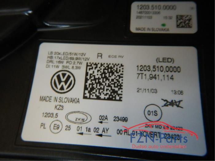 VW Transporter T7 Koplamp Rechts IQ Light