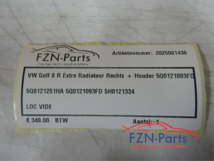 VW Golf 8 R Extra Radiateur Rechts+houder