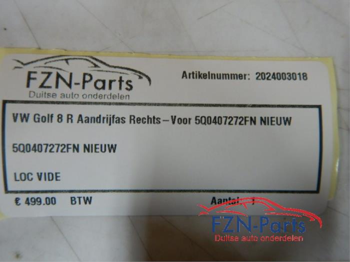 VW Golf 8 R Aandrijfas Rechts-Voor