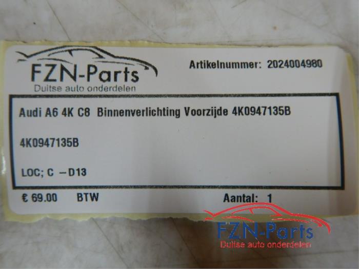 Audi A6 4K C8 Binnenverlichting Voorzijde