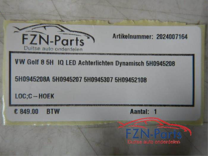 VW Golf 8 5H IQ LED achterlichten Dynamisch