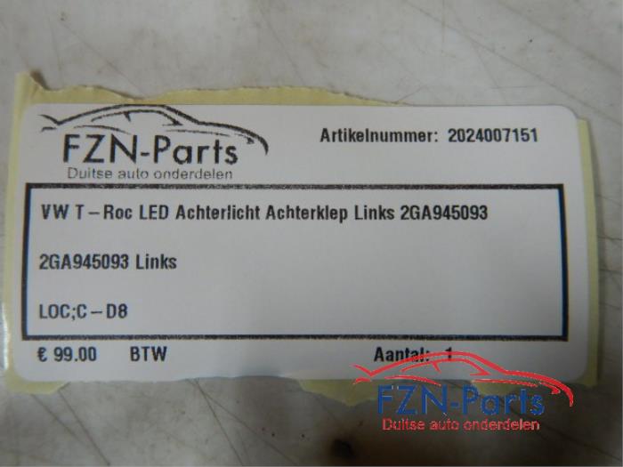 VW T-Roc 2GA LED Achterlicht Achterklep Links