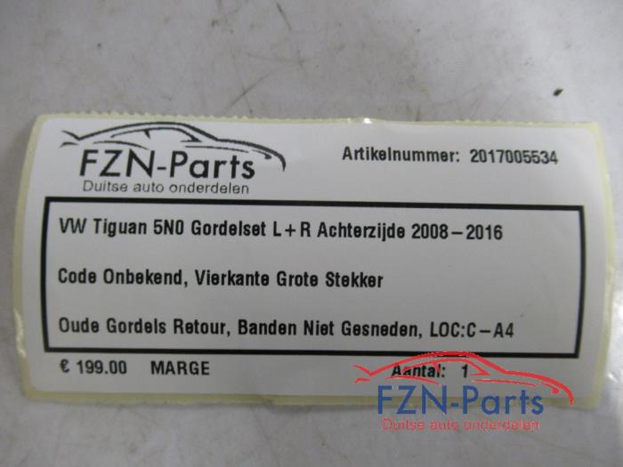 Veiligheidsgordel Set achter Volkswagen Tiguan (22740287)