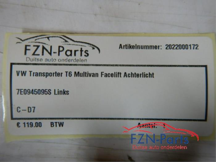 VW Transporter T6 Multivan facelift Achterlicht