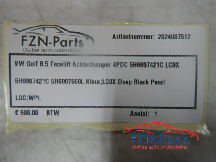 VW Golf 8 Facelift Achterbumper 4PDC