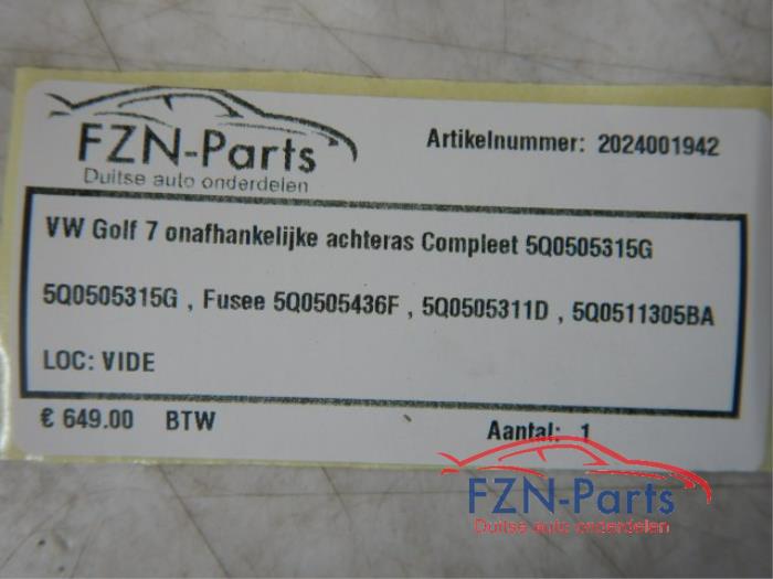 VW Golf 7 Onafhankelijke Achteras Compleet