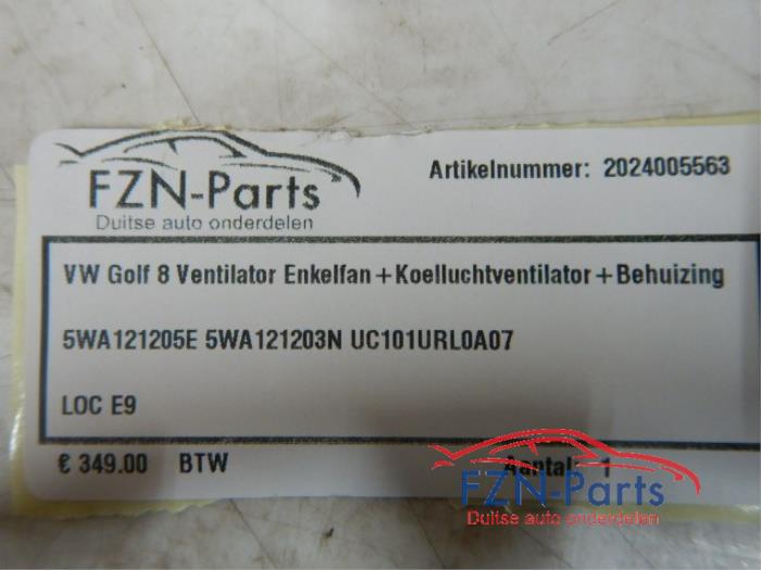 VW Golf 8 Ventilator Enkelfan + Koelluchtventilator + Behuizing
