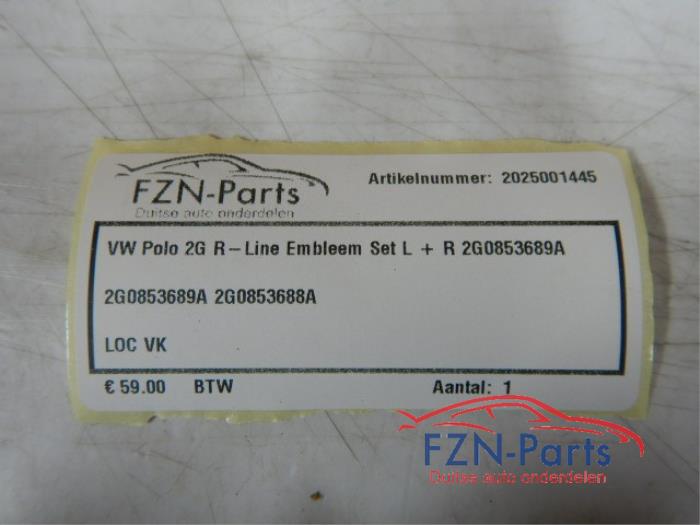 VW Polo 2G R-Line Embleem Set Links+Rechts