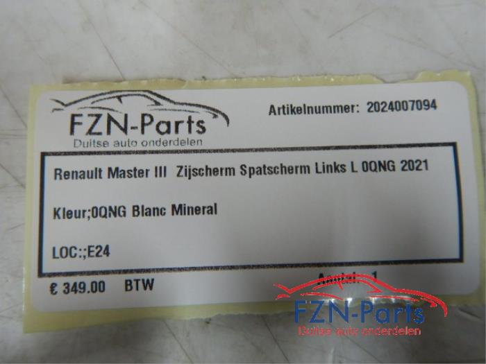 Renault Master III Zijscherm Spatscherm Links