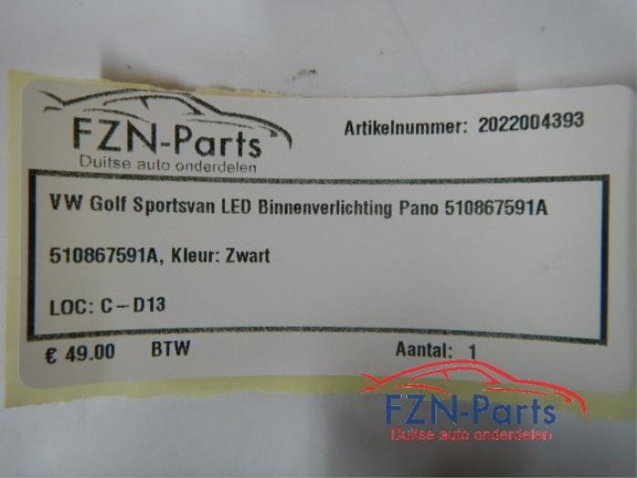 VW Golf Sportsvan LED Binnenverlichting Pano