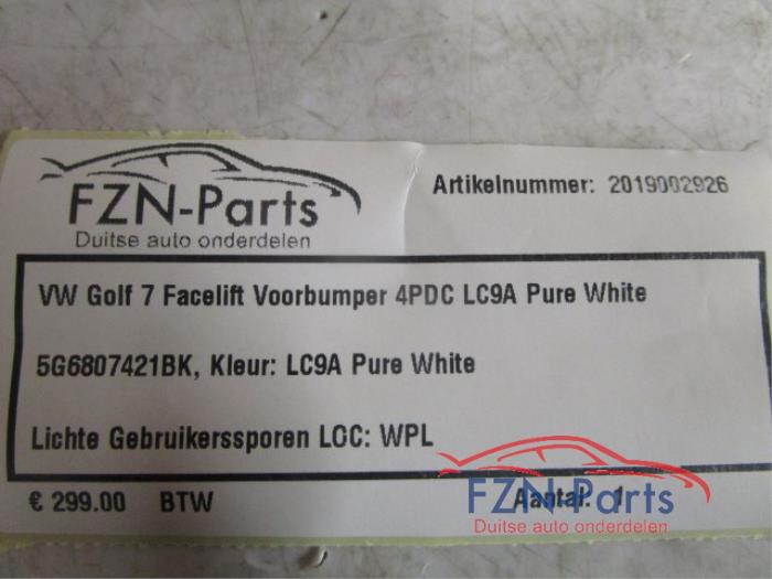 VW Golf 7 Facelift Voorbumper 4PDC LC9A