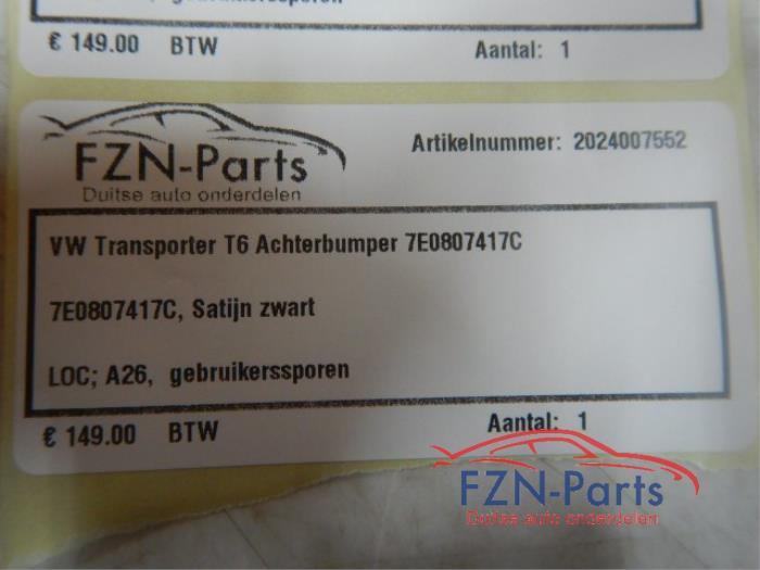 VW Transporter T6 Achterbumper