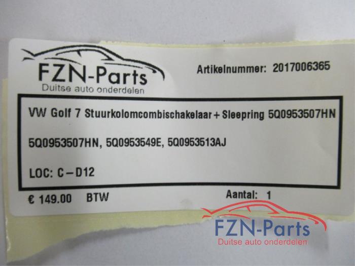 VW Golf 7 Stuurkolomcombischakelaar+Sleepring