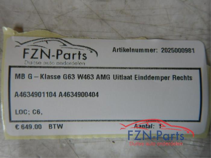 Uitlaat Einddemper Mercedes G-Klasse (22745724)
