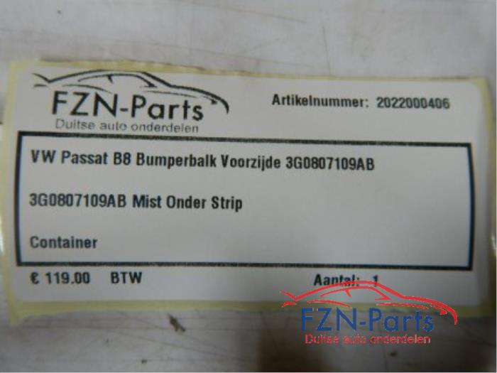 VW Passat B8 Bumperbalk Voorzijde