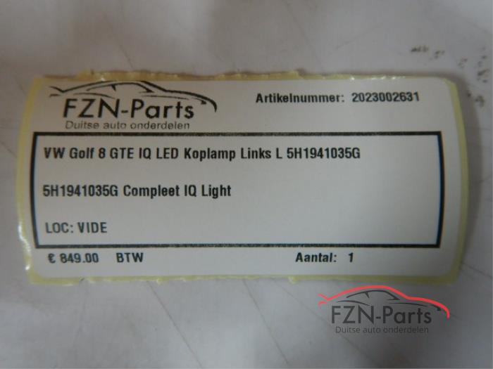 VW Golf 8 GTE IQ LED Koplamp Links L