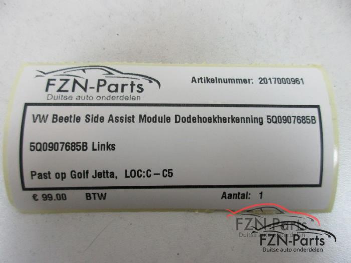 VW Beetle Side Assist Module Dodehoekherkenning