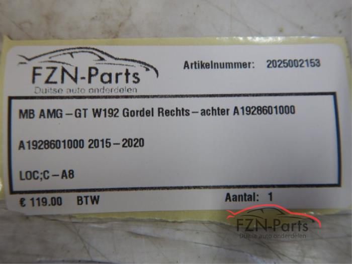 Mercedes-Benz AMG-GT W192 Gordel Rechts-achter