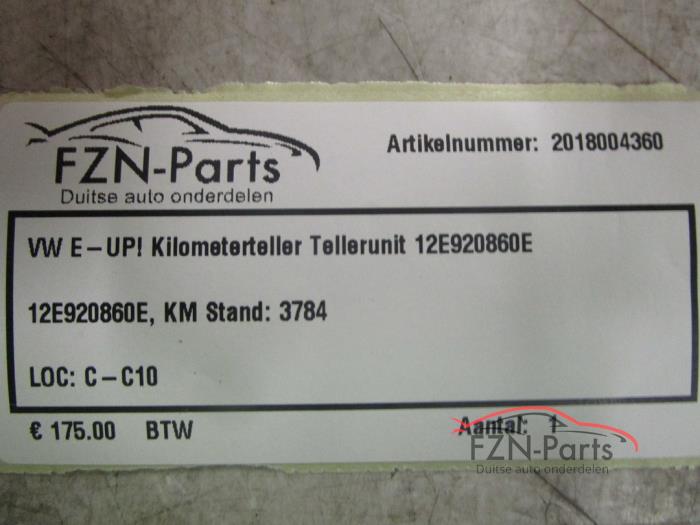 VW E-UP Kilometerteller Tellerunit