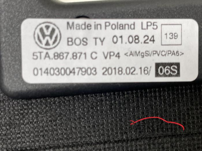 VW Touran 5ta Bagageruimte Afdekrol Afdekzeil Rollo