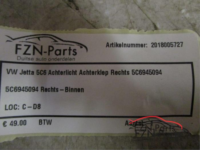 VW Jetta 5C6 Achterlicht Achterklep Rechts