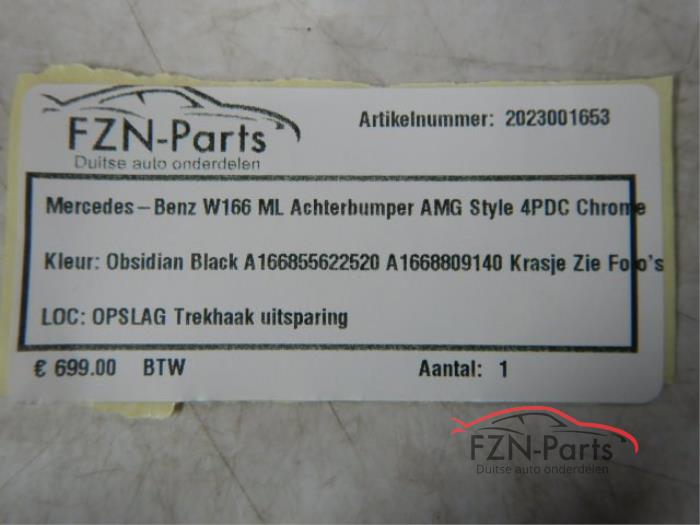 Mercedes-Benz W166 ML-Klasse Achterbumper AMG Style 4PDC