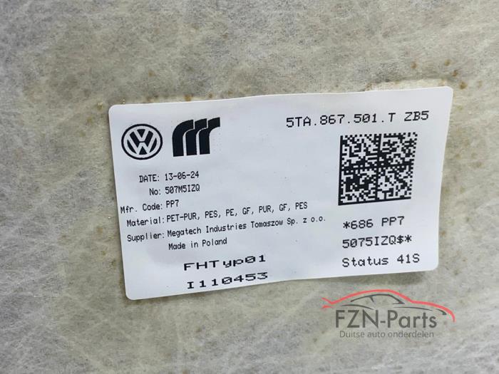VW Touran 5TA Hemel + Hemelbekleding Zwart Pano