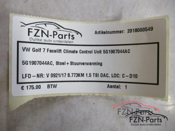 Climatronic Paneel Volkswagen Golf (22738002)