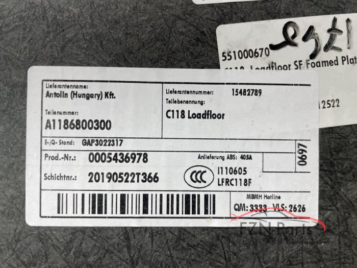 Mercedes-Benz Cla A118 Kofferbakmat
