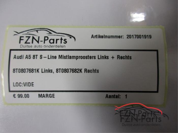 Audi A5 8T S-Line Mistlamproosters Set