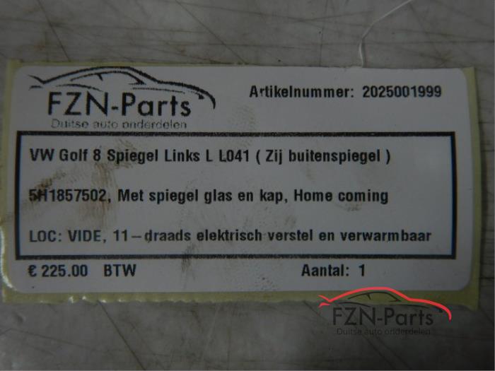 Buitenspiegel links Volkswagen Golf (22725430)