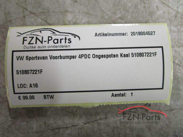 VW Sportsvan Voorbumper 4PDC Ongespoten Kaal