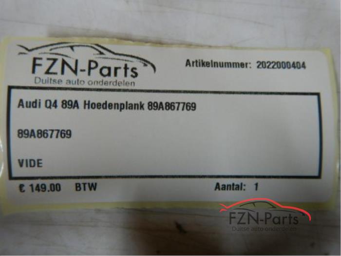 Audi Q4 89A Hoedenplank