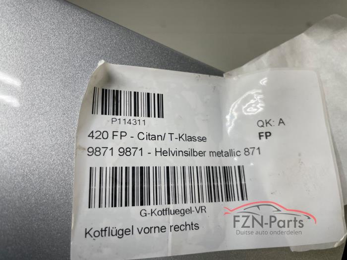 Mercedes-Benz Citan 420 Zijscherm spatscherm Rechts-voor