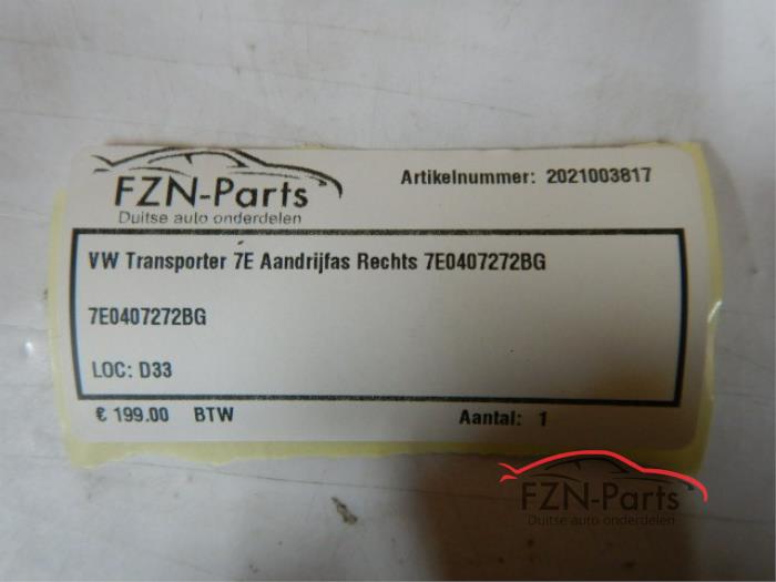 Aandrijfas rechts-voor Volkswagen Transporter (23314303)