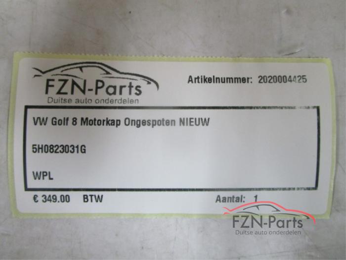 VW Golf 8 Motorkap Ongespoten NIEUW