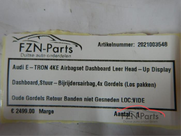 Audi E-Tron 4KE Airbagset Dashboard Leer Head-Up Display