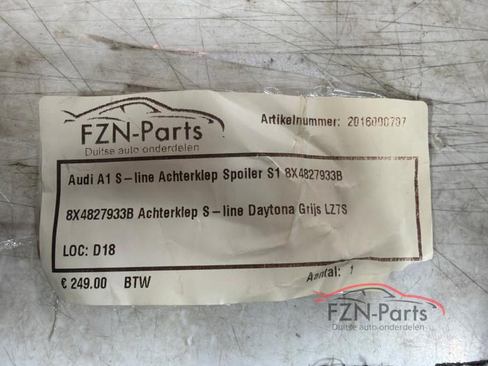 Audi A1 8X S-Line Achterklep spoiler LZ7S